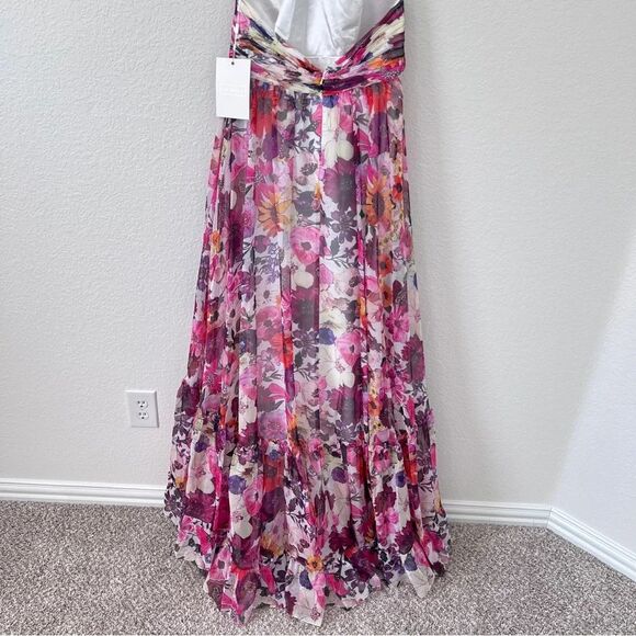 NEW Mac duggal white pink red Floral gown size 10 - Picture 12 of 16